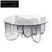 Modern Rounding Rainbow Transparent Glass Acrylic Living Room Coffee Table