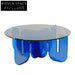 Modern Rounding Rainbow Transparent Glass Acrylic Living Room Coffee Table