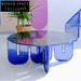 Modern Rounding Rainbow Transparent Glass Acrylic Living Room Coffee Table