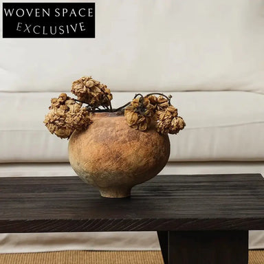 Modern Rustic Farmhouse Wabi-Sabi Terracotta Ceramic Flower Vase for Home Decor