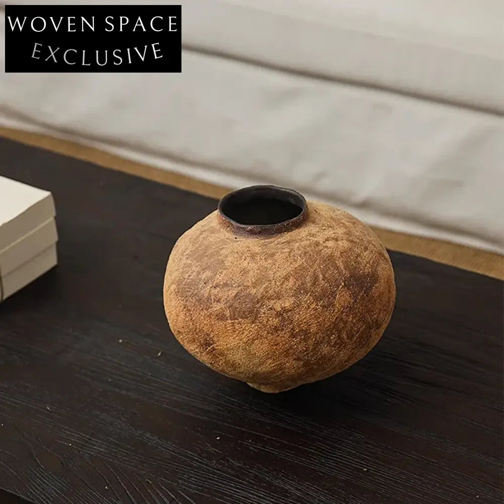 Modern Rustic Farmhouse Wabi-Sabi Terracotta Ceramic Flower Vase for Home Decor