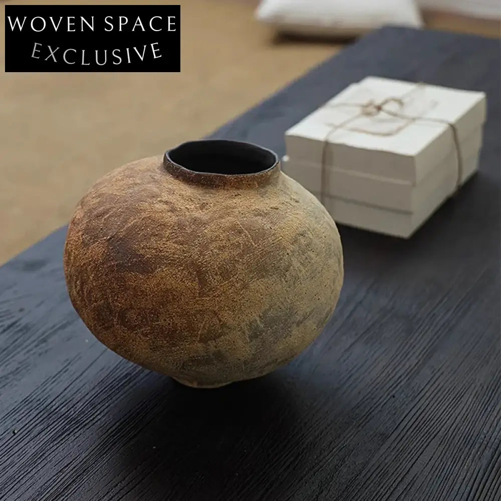 Modern Rustic Farmhouse Wabi-Sabi Terracotta Ceramic Flower Vase for Home Decor