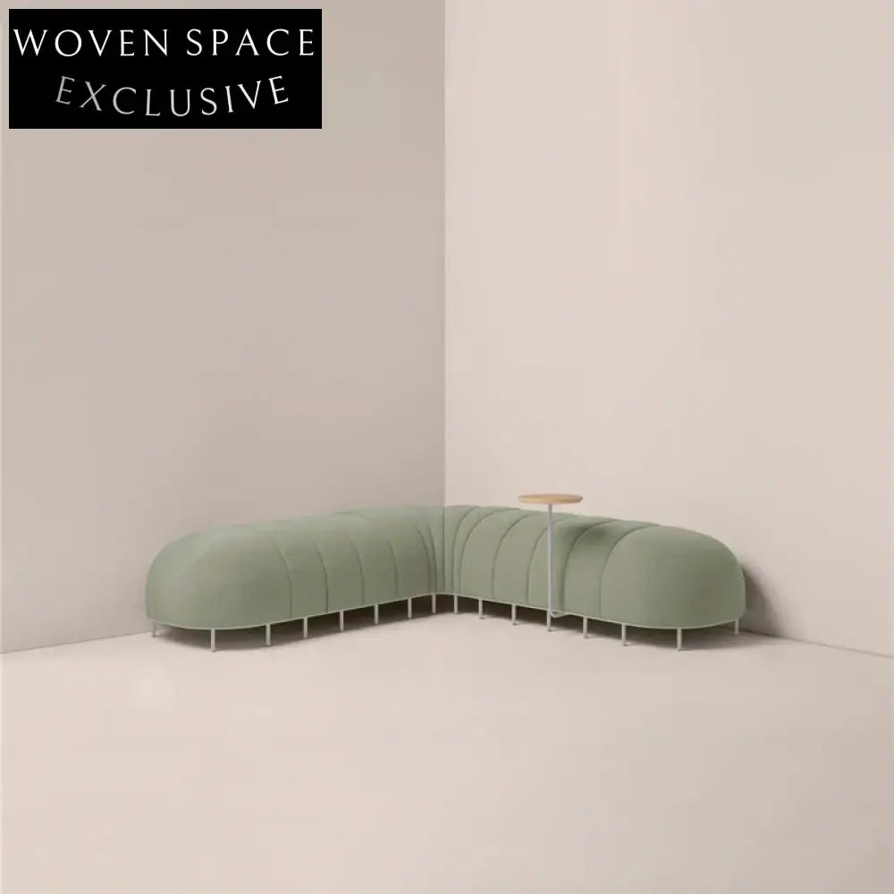 Modern S-Shaped Fabric Sectional Sofa Set – Leisure Ottoman Bench