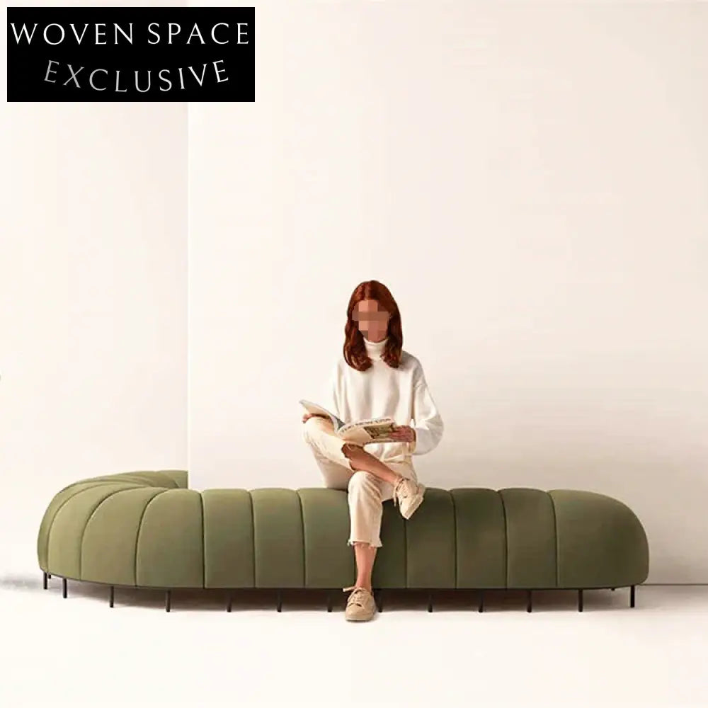 Modern S-Shaped Fabric Sectional Sofa Set – Leisure Ottoman Bench