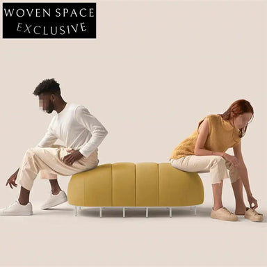 Modern S-Shaped Fabric Sectional Sofa Set – Leisure Ottoman Bench