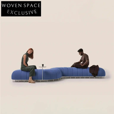 Modern S-Shaped Fabric Sectional Sofa Set – Leisure Ottoman Bench