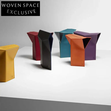 Modern Saddle Leather Dressing Ottoman Stool with Metal Frame