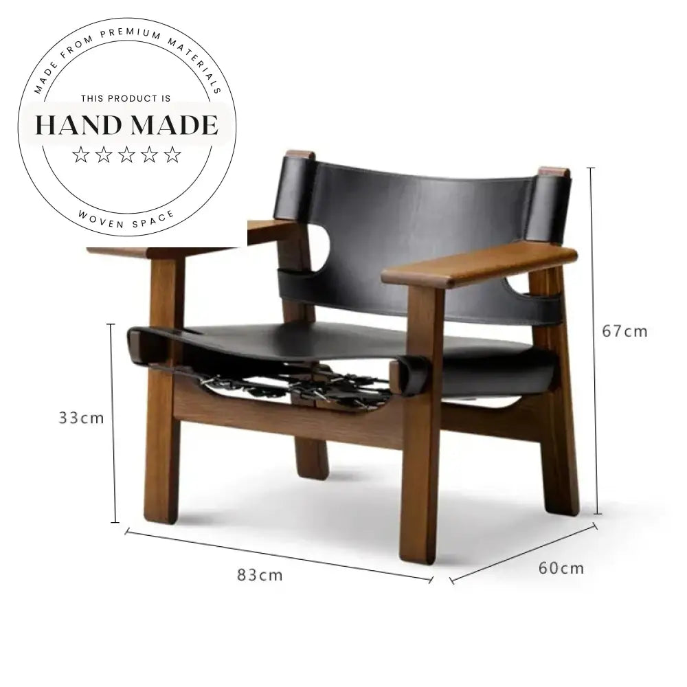 Modern Saddle Leather Reclining Lounge Chair with Nordic Wooden Arms
