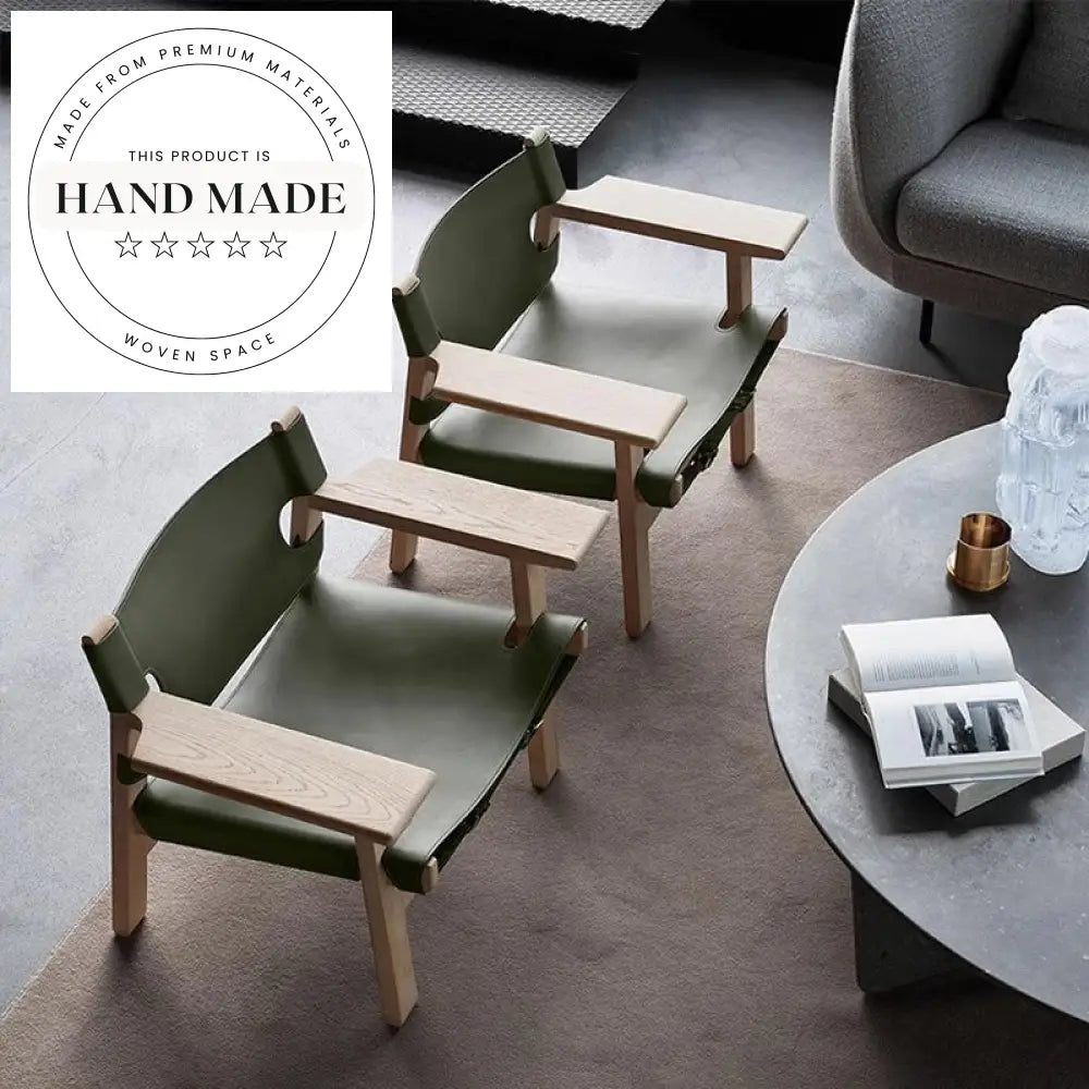 Modern Saddle Leather Reclining Lounge Chair with Nordic Wooden Arms