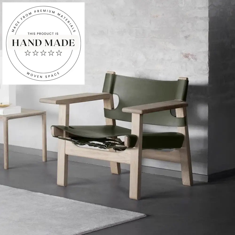 Modern Saddle Leather Reclining Lounge Chair with Nordic Wooden Arms