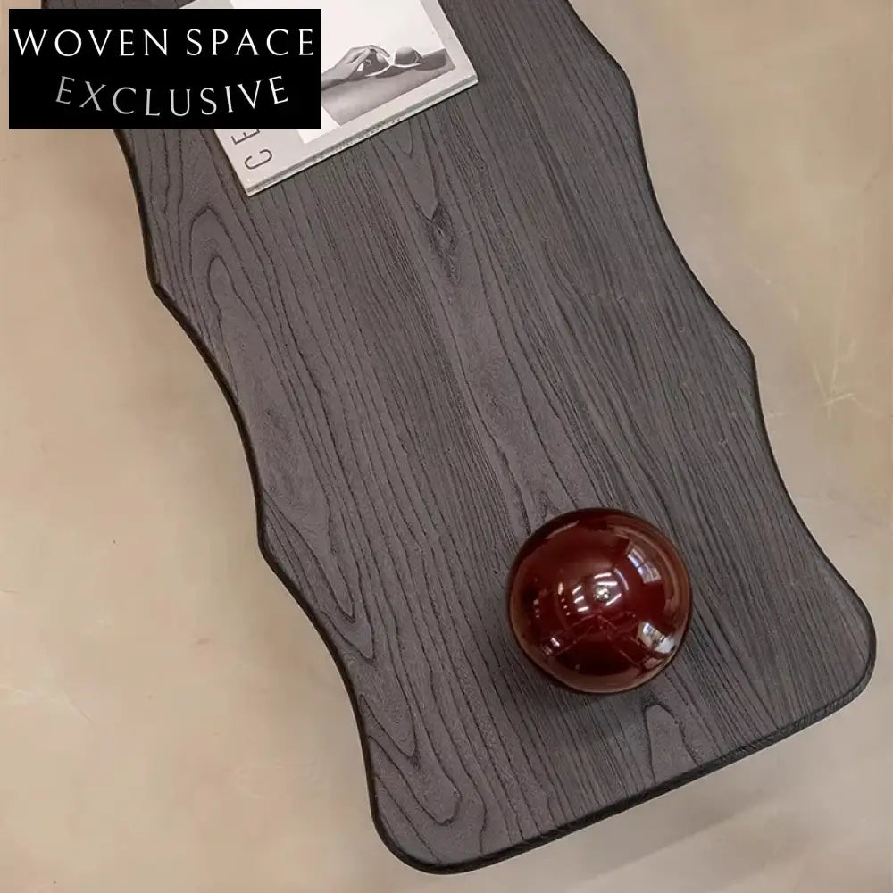 Modern Scandinavian Black Wood Acrylic Rectangle Living Room Coffee Table