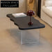 Modern Scandinavian Black Wood Acrylic Rectangle Living Room Coffee Table