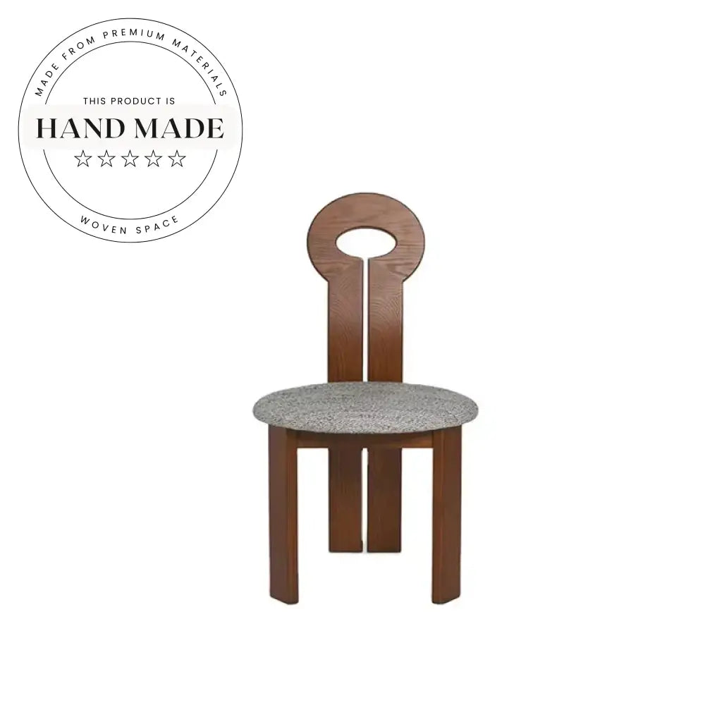Modern Scandinavian Solid Wood Teddy Fabric Upholstered Dining Chair
