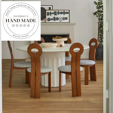 Modern Scandinavian Solid Wood Teddy Fabric Upholstered Dining Chair