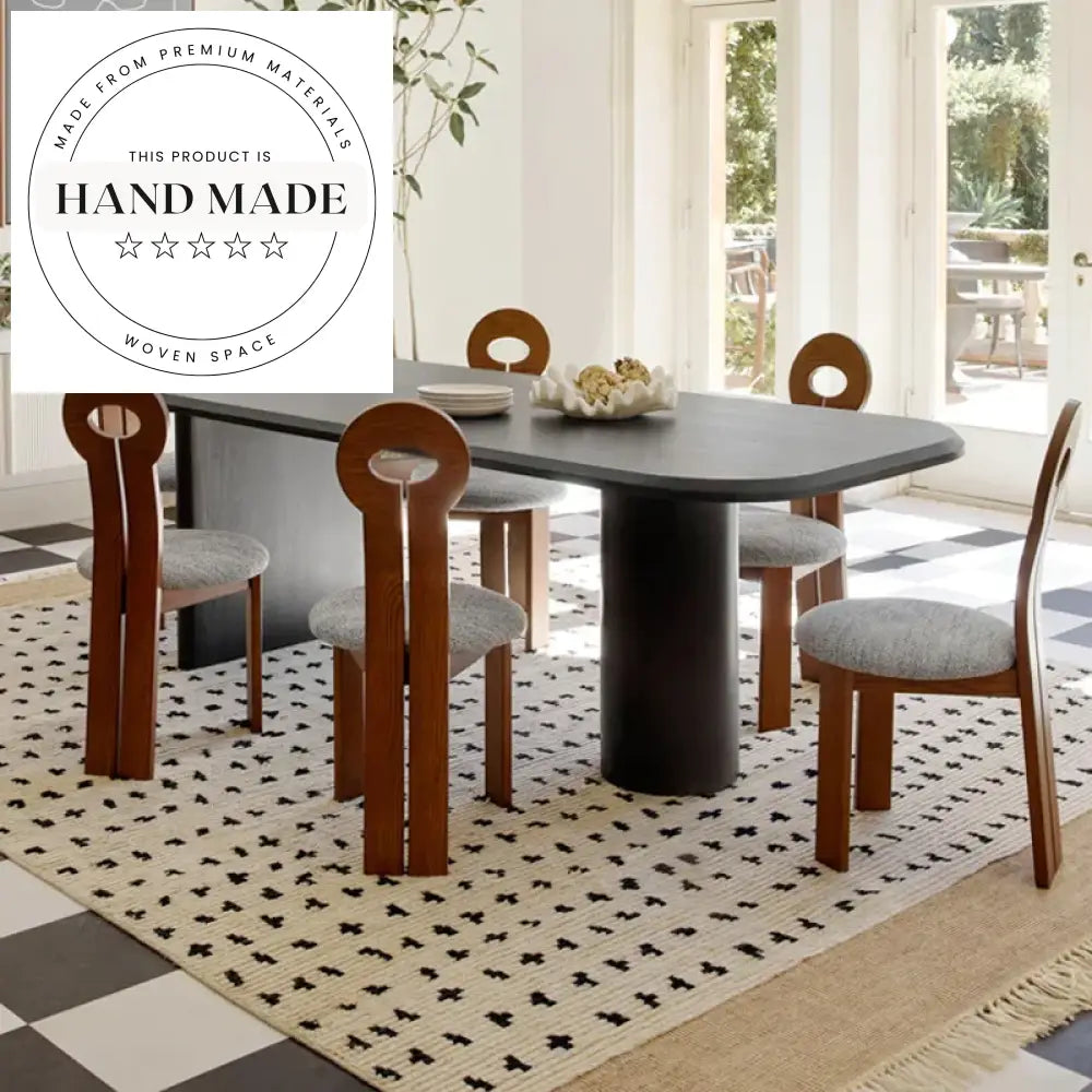 Modern Scandinavian Solid Wood Teddy Fabric Upholstered Dining Chair