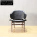 Modern Scandinavian Wooden Dining Chair Leather Seat Solid Wood Leisure Chair