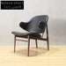 Modern Scandinavian Wooden Dining Chair Leather Seat Solid Wood Leisure Chair