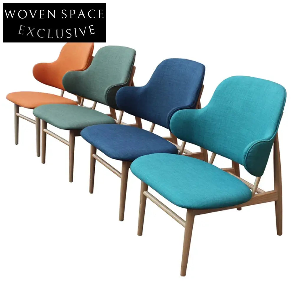 Modern Scandinavian Wooden Dining Chair Leather Seat Solid Wood Leisure Chair