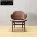 Modern Scandinavian Wooden Dining Chair Leather Seat Solid Wood Leisure Chair