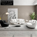 Modern Shell Shape Fabric Sofa with Wood Frame and Swivel Base