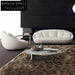 Modern Shell Shape Fabric Sofa with Wood Frame and Swivel Base