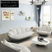 Modern Shell Shape Fabric Sofa with Wood Frame and Swivel Base