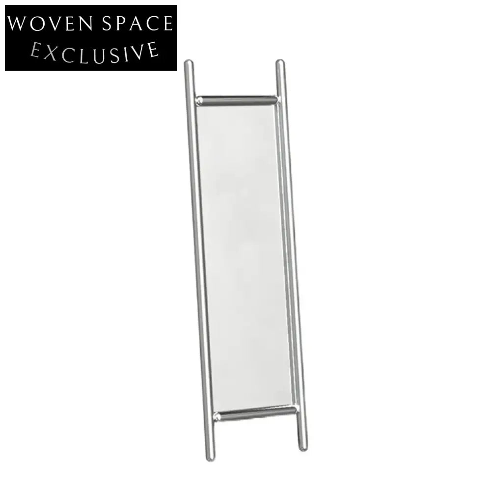 Modern Silver Metal Full Length Floor Mirror, Elegant Rectangle Design