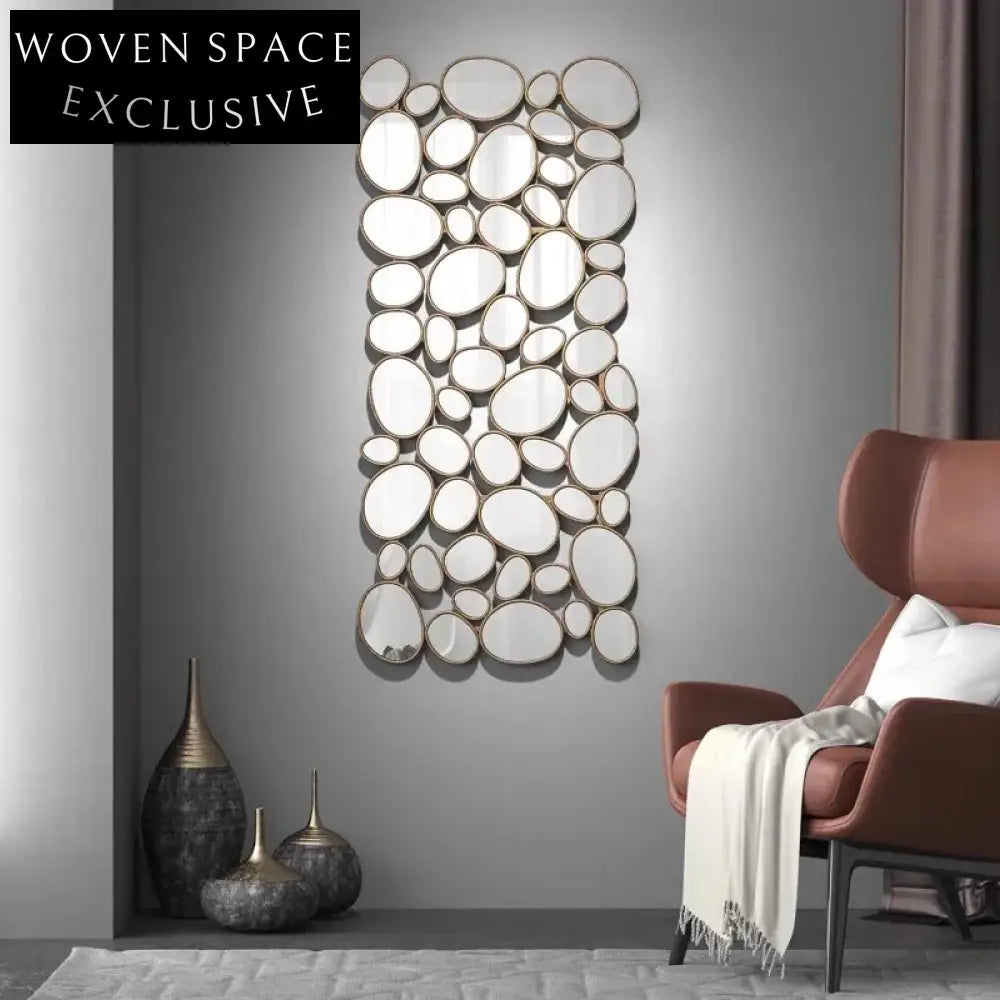 Modern Silver Metal Wall Art Decorative Hanging Mirror