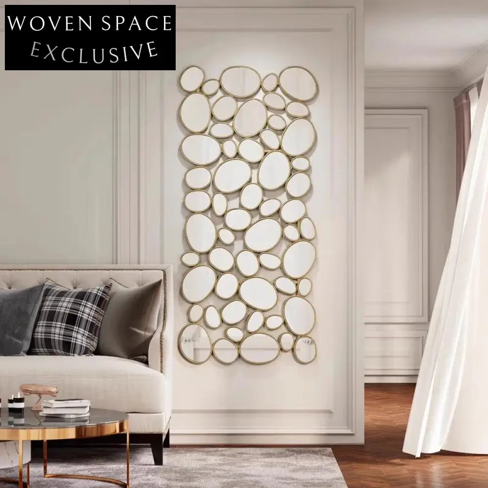 Modern Silver Metal Wall Art Decorative Hanging Mirror