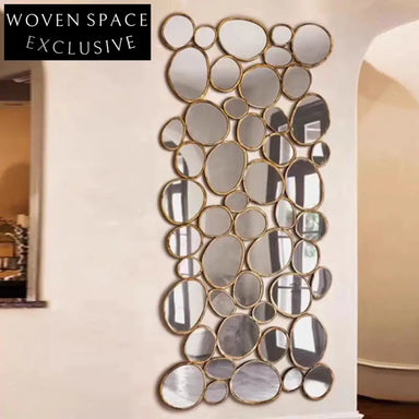 Modern Silver Metal Wall Art Decorative Hanging Mirror