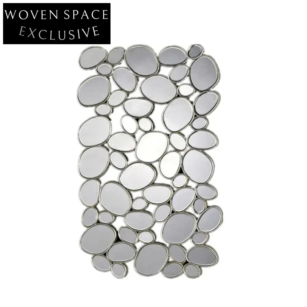 Modern Silver Metal Wall Art Decorative Hanging Mirror