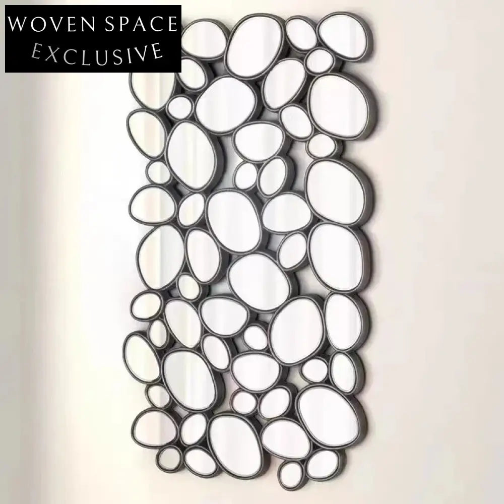 Modern Silver Metal Wall Art Decorative Hanging Mirror