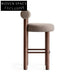 Modern Simple Comfortable Brown Fabric Solid Wood Bar Chair for Restaurants