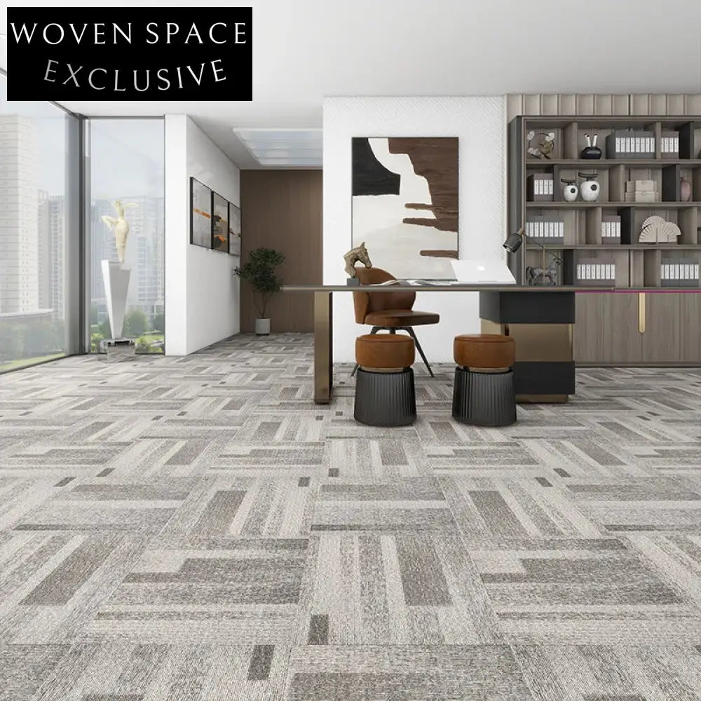 Modern Simple Commercial Cut Pile Square Floor Mat - Washable Free Stitching Carpet