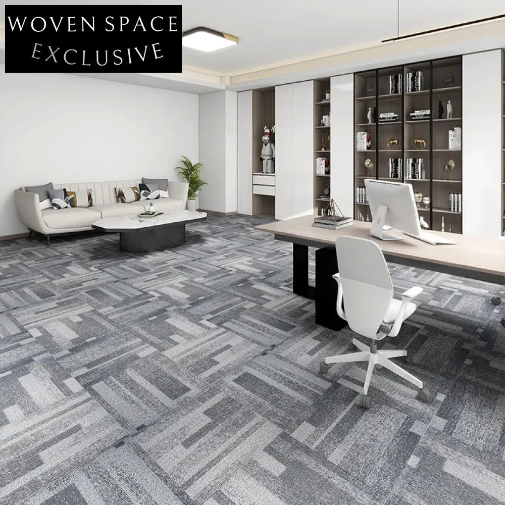 Modern Simple Commercial Cut Pile Square Floor Mat - Washable Free Stitching Carpet