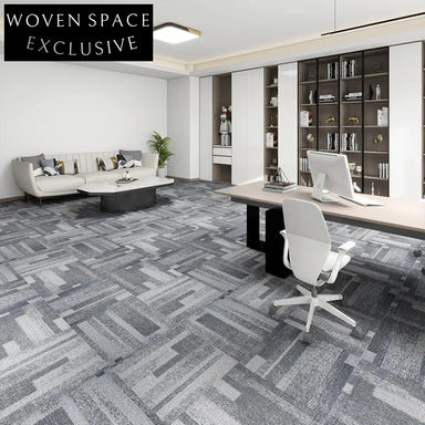 Modern Simple Commercial Cut Pile Square Floor Mat - Washable Free Stitching Carpet