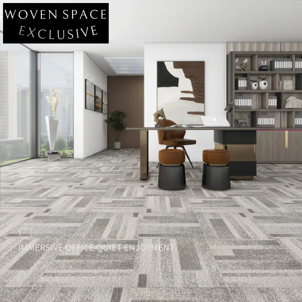 Modern Simple Commercial Cut Pile Square Floor Mat - Washable Free Stitching Carpet