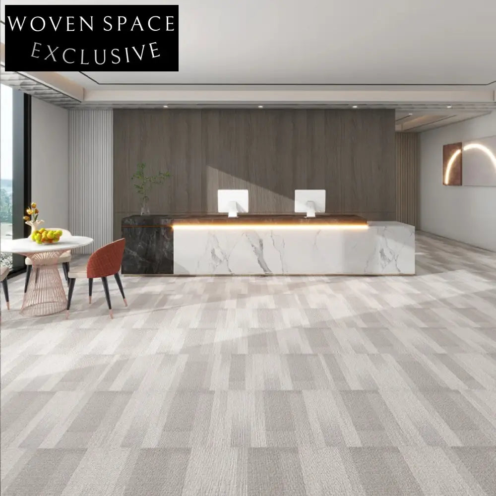 Modern Simple Commercial Cut Pile Square Floor Mat - Washable Free Stitching Carpet