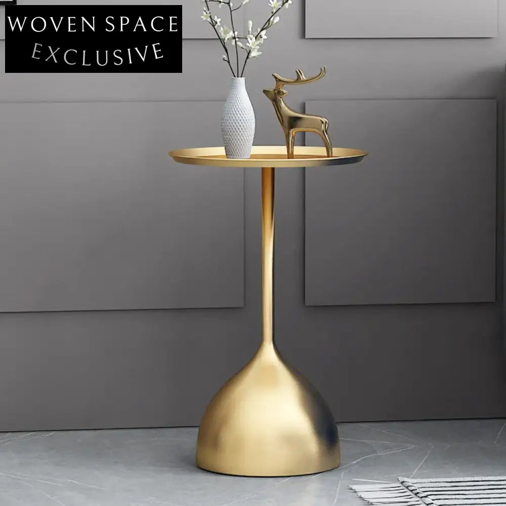 Modern Simple Metal Marble Round Sofa Side Coffee Table