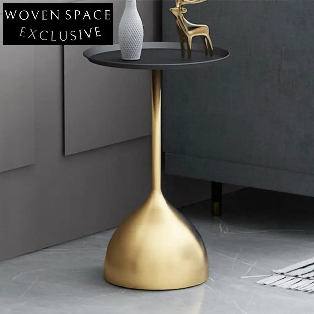 Modern Simple Metal Marble Round Sofa Side Coffee Table