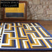 Modern Simple Rectangle Maze Pattern Polyester Area Rug for Living Room Kids