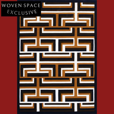 Modern Simple Rectangle Maze Pattern Polyester Area Rug for Living Room Kids