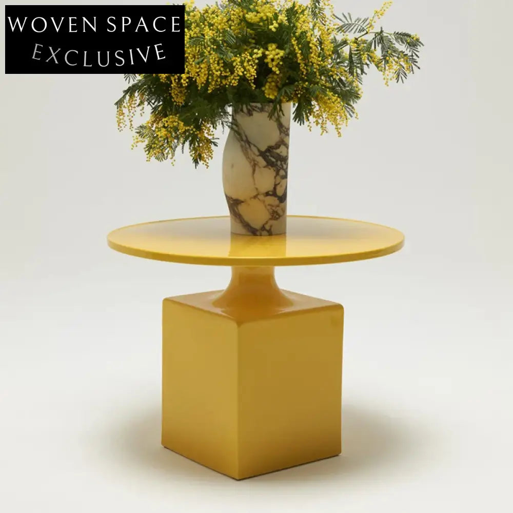 Modern Simple Retro Style Fiberglass Round Coffee Center Table