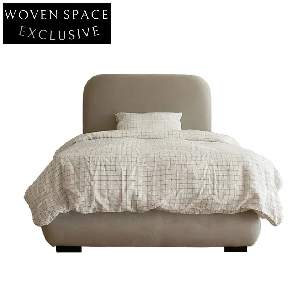 Modern Simple Upholstered Fabric Bed for Kids & Teens Bedroom Home
