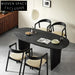 Modern Simple Wooden Black 6-Seat Restaurant Hotel Canteen Dining Table