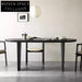Modern Simple Wooden Black 6-Seat Restaurant Hotel Canteen Dining Table