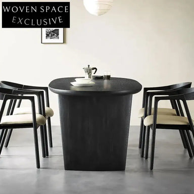 Modern Simple Wooden Black 6-Seat Restaurant Hotel Canteen Dining Table