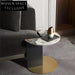 Modern Sintered Stone Round Coffee Table with Golden Stainless Steel Base