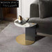Modern Sintered Stone Round Coffee Table with Golden Stainless Steel Base