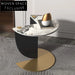 Modern Sintered Stone Round Coffee Table with Golden Stainless Steel Base